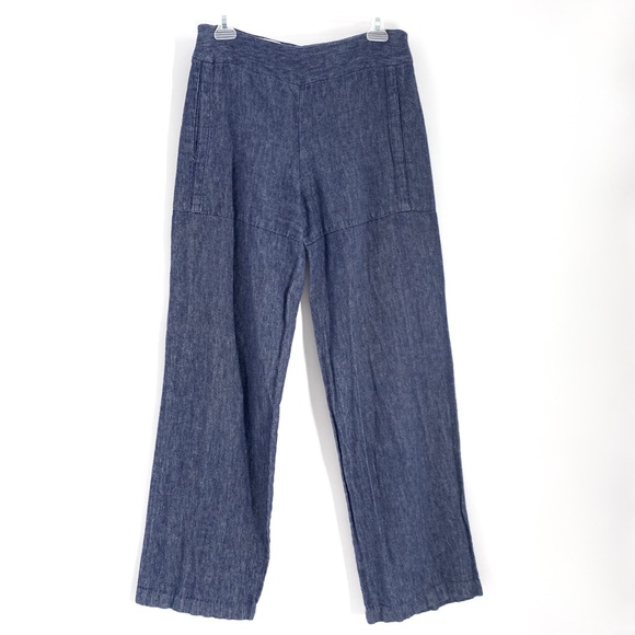 Wide Leg Linen Jean Pants Tavan & Mitto size 4 - Picture 1 of 7